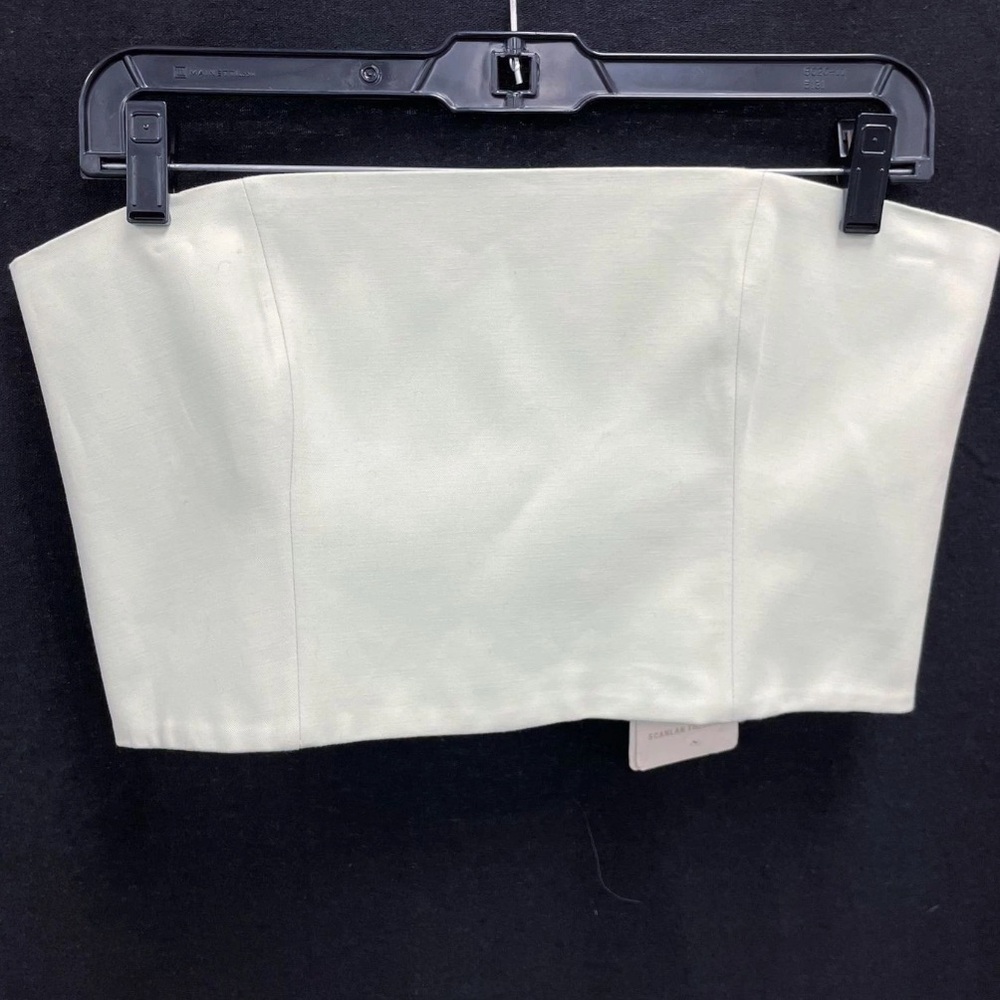 NWT SCANLAN THEODORE Light Green Bustier Crop Cropped Tube Top 10 MSRP $300